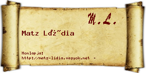 Matz Lídia névjegykártya